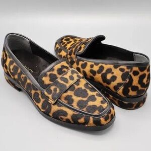 Vionic Sellah Calf Hair Leopard Print Women’s Heeled Loafers size 7